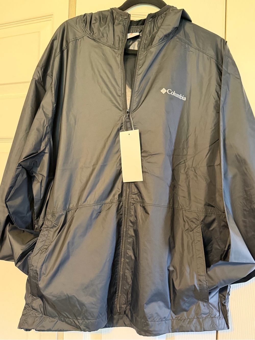 Columbia Men's Gray Lightweight Windbreaker Hooded Jacket